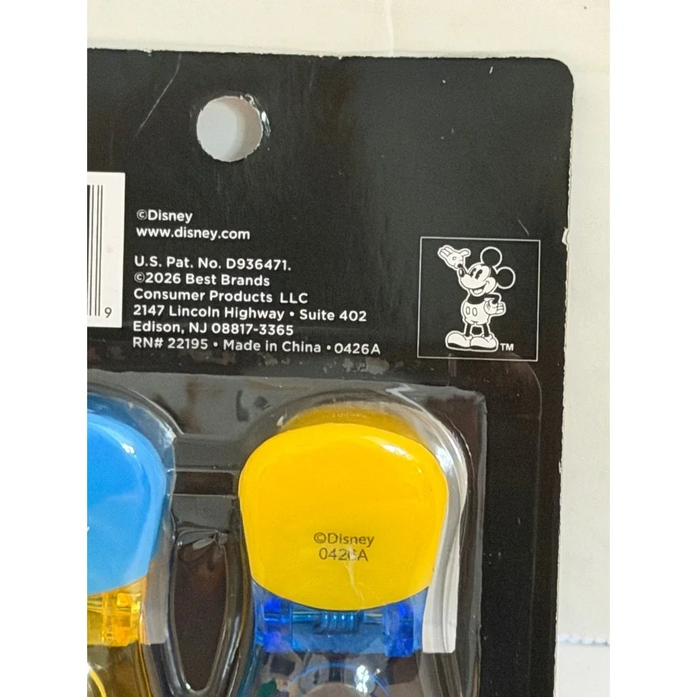 Disney Mickey Mouse 2 Pack Magnetic Bag Clips Blue Yellow Best Brands NEW